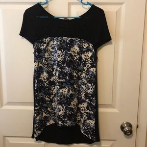 Pixley StitchFix Lace Blue/Black Shirt Small